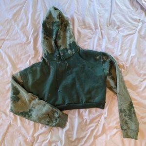 Acid wash cropped hoodie